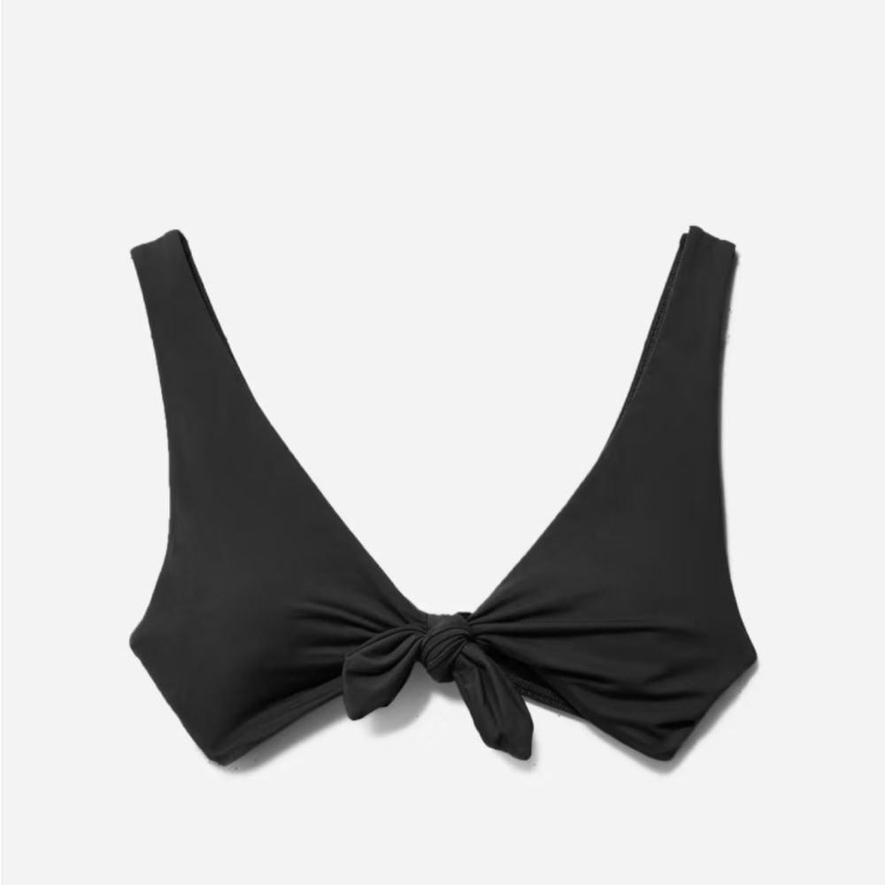 NWT Everlane The Tie-Front Bikini Top in Black
Size S